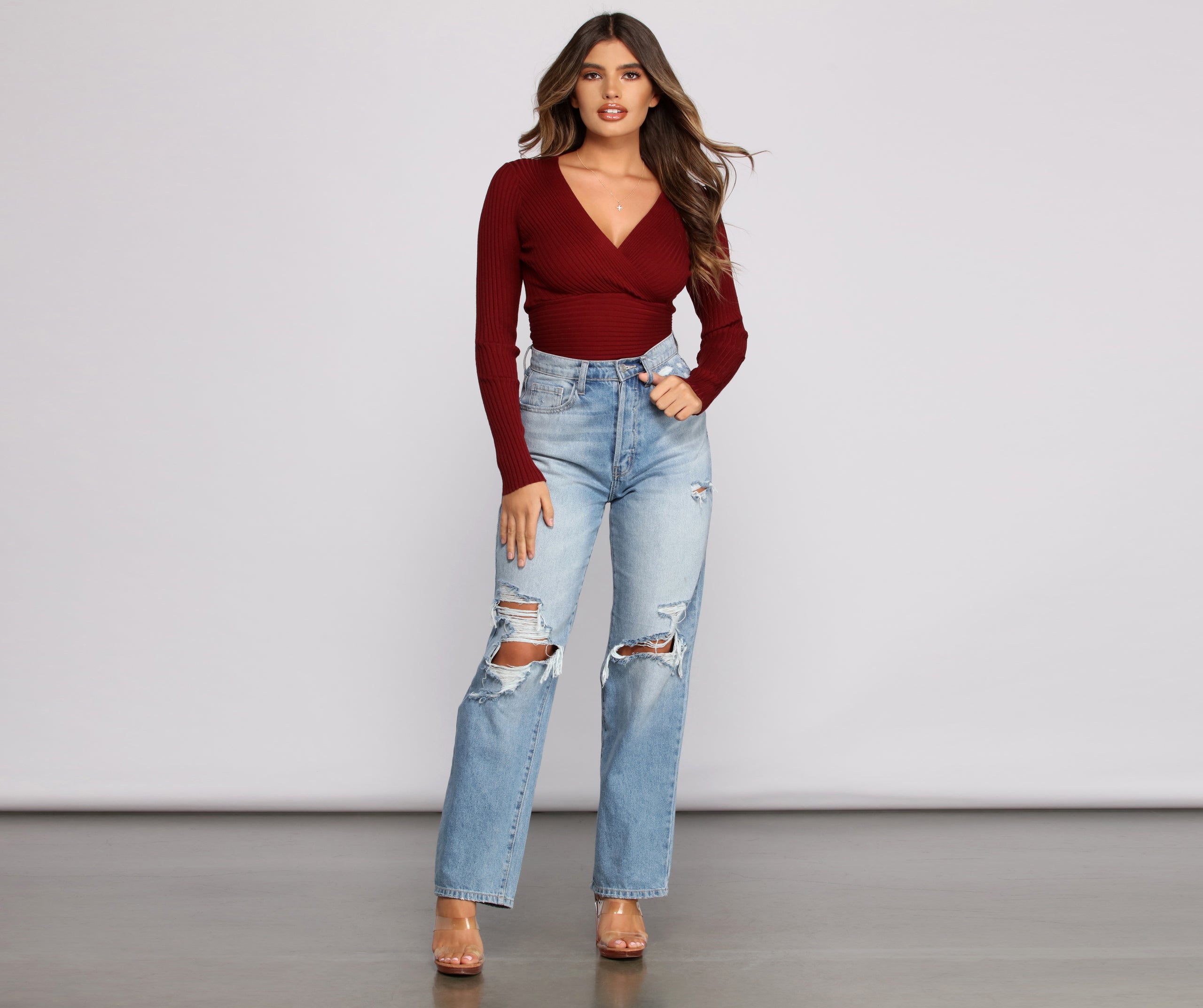 Cozy Ribbed Knit Long Sleeve Top