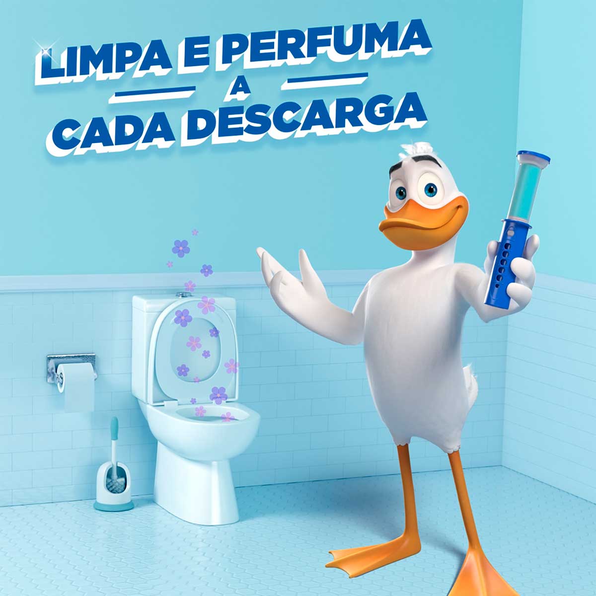 Desodorizador Sanitario Pato Gel Adesivo Lavanda Refil 6 Discos Kit com 2UN