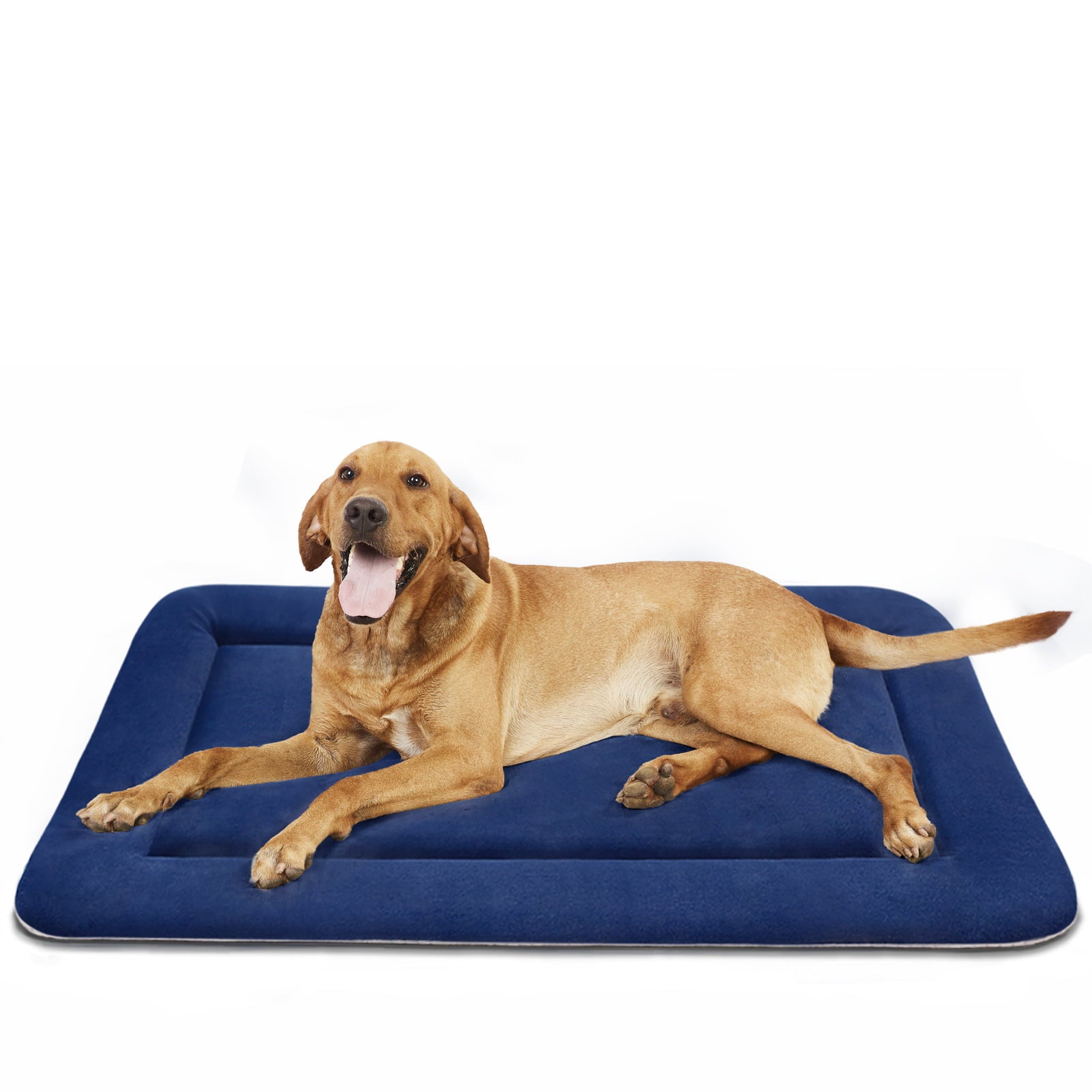 Hero Dog Large Dog Bed Crate Mat 47 in Washable Pet Beds Soft Dog Mattress Anti-Slip Kennel Mats (Dark Blue)