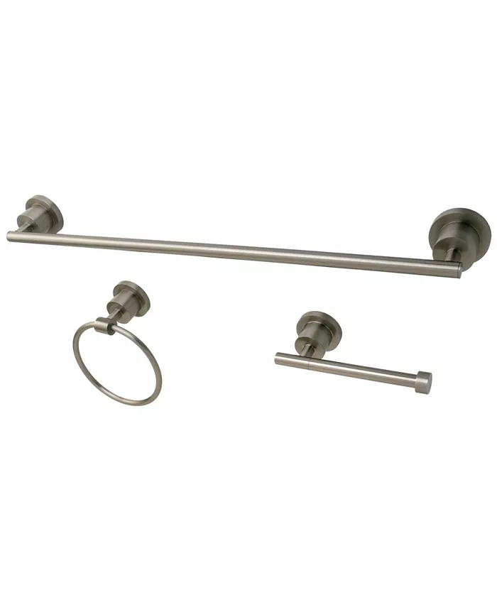Kingston Brass Concord Modern 3-Pc. Bathroom Accessories Set in Brushed Nickel
