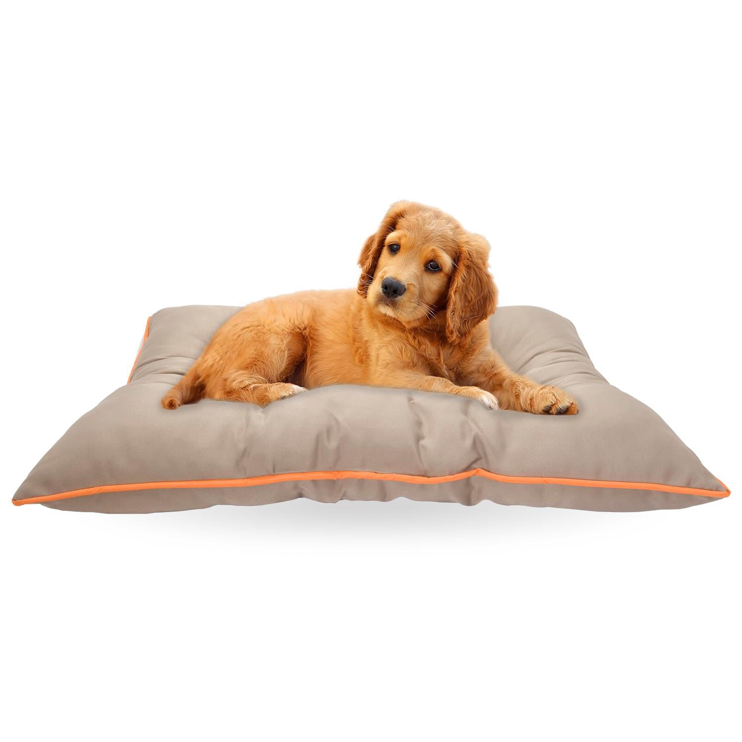 Precious Tails Co-Pilot Waterproof Dog Bed， Khaki， Medium， 35
