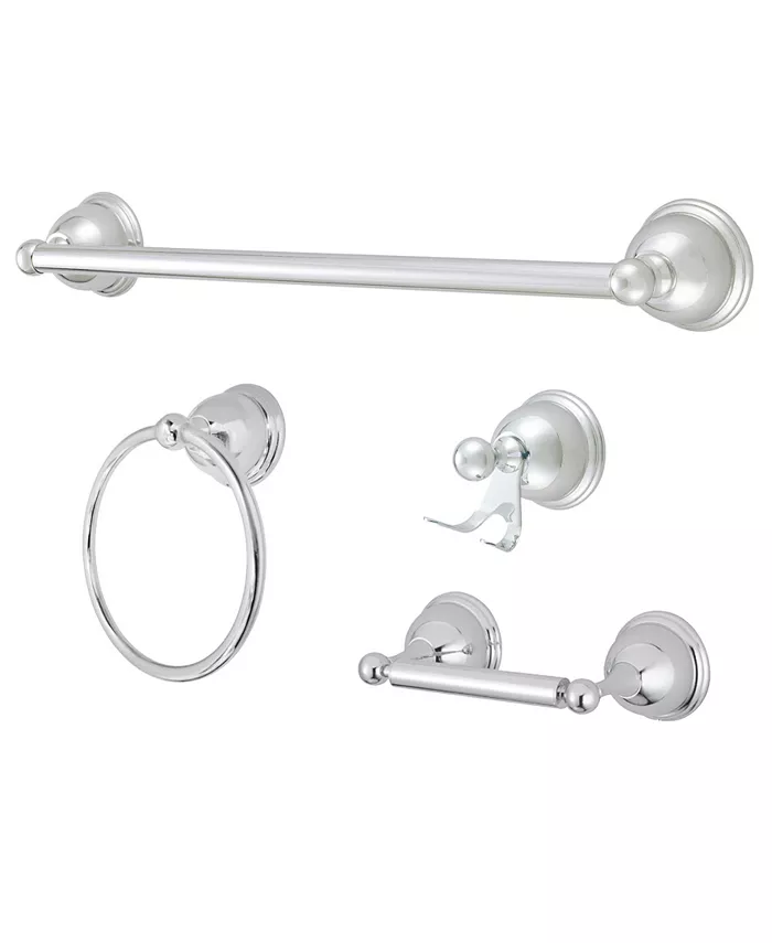 Kingston Brass Restoration 4-Pc. Bathroom Accessory Set in Polished Chrome