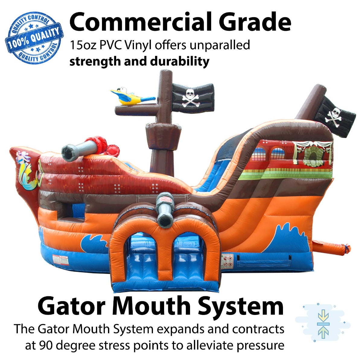 TentandTable Commercial Inflatable Bounce House with Slide - Pirate Ship Kids Jumper