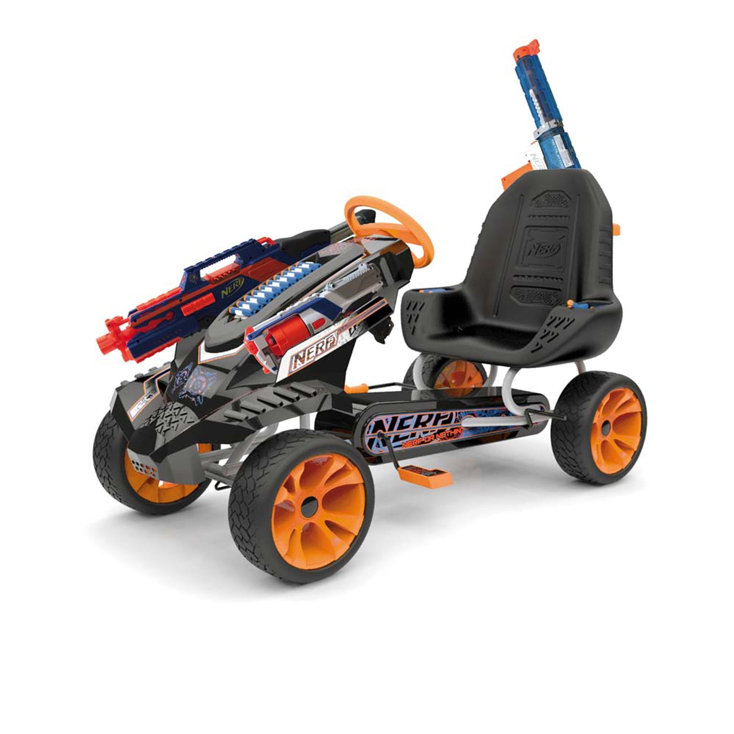 Nerf Battle Racer Ride-on Pedal Go-Kart for Boys and Girls， Multi-color