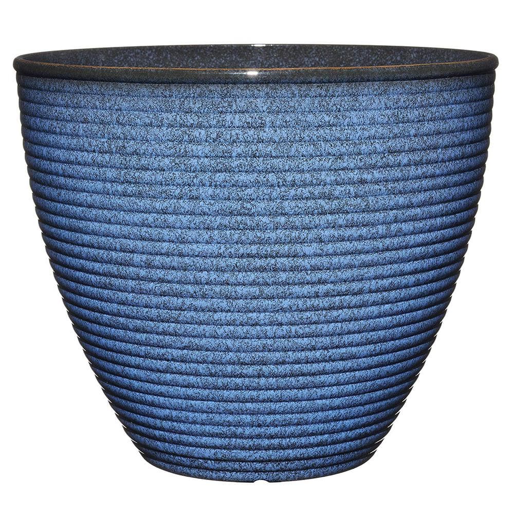Classic Home and Garden 13 in. Perfect Blue Cali Resin Planter 4783-406R