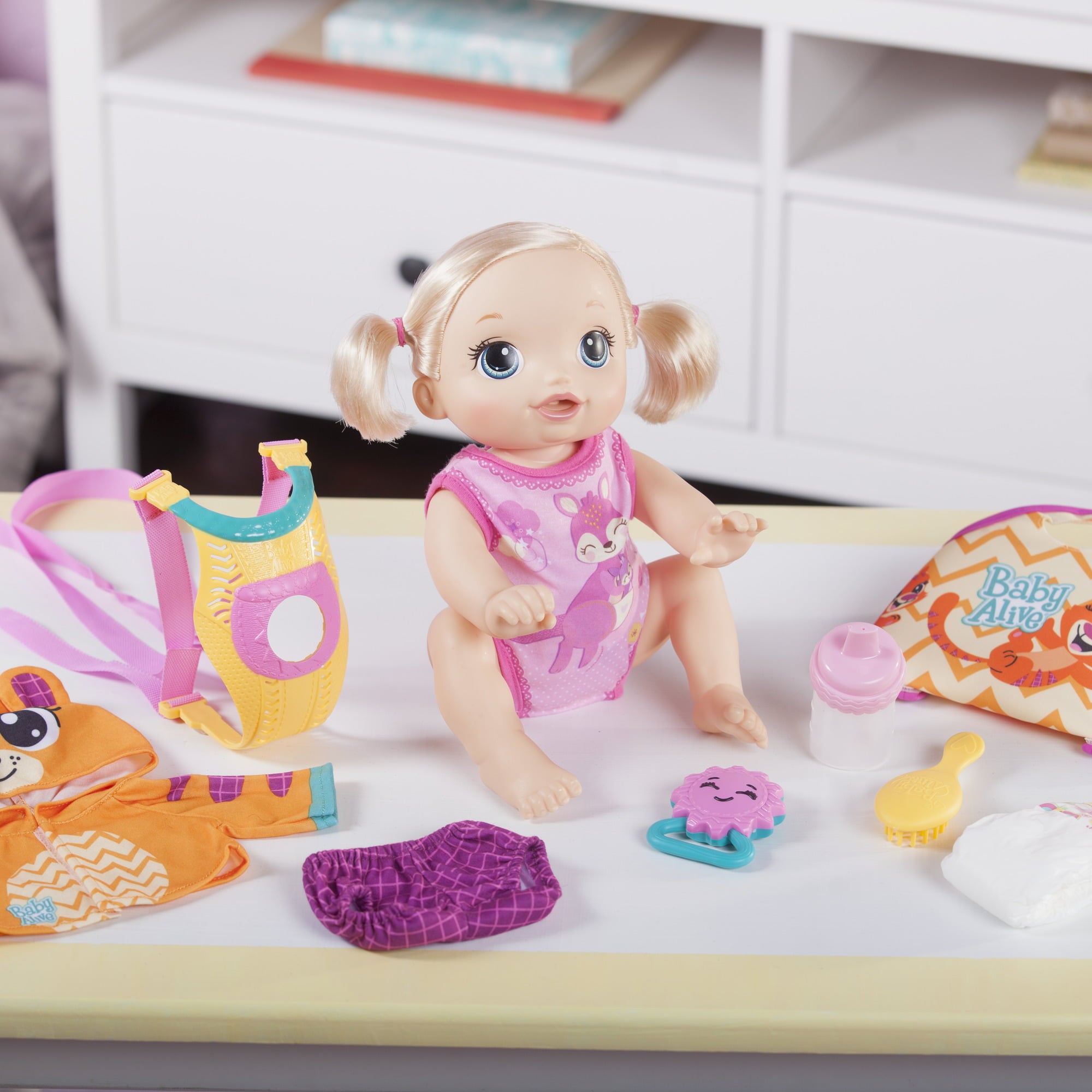 Baby Alive Baby Go Bye Bye: Blonde Hair Doll, for Ages 3 and up, 30+ Phrases and Sounds