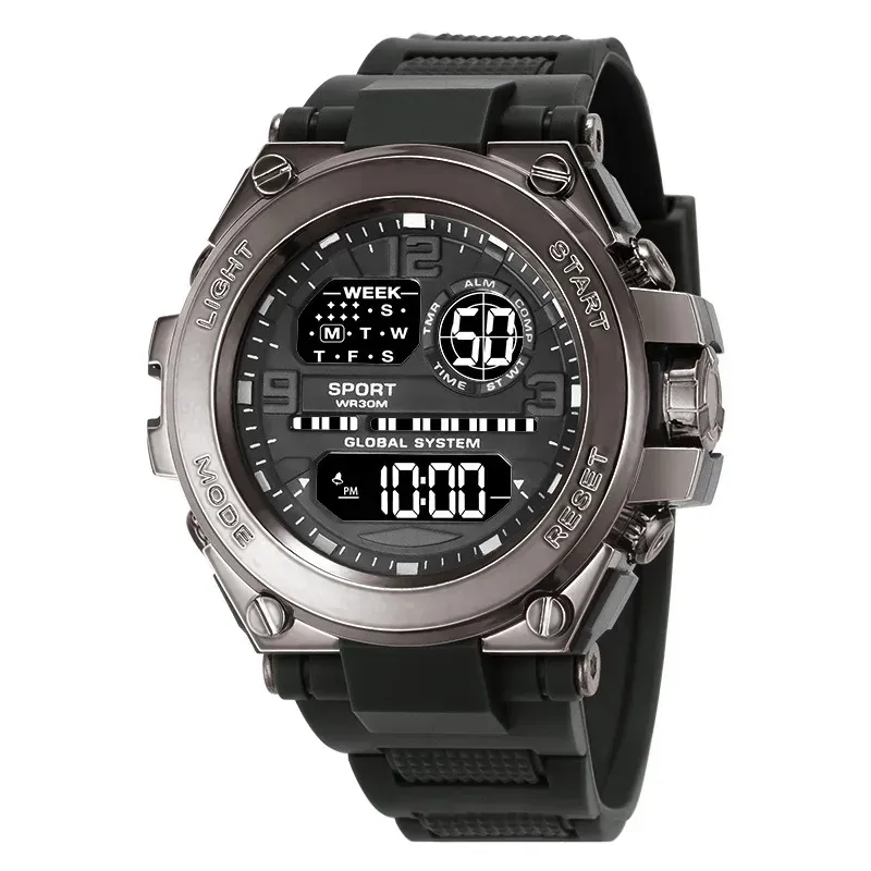 LIUYANGTIAN Men's Sports Watch Waterproof Luminous Alarm Clock Men LED Digital Watch Large dial Electronic Wristwatch for Man