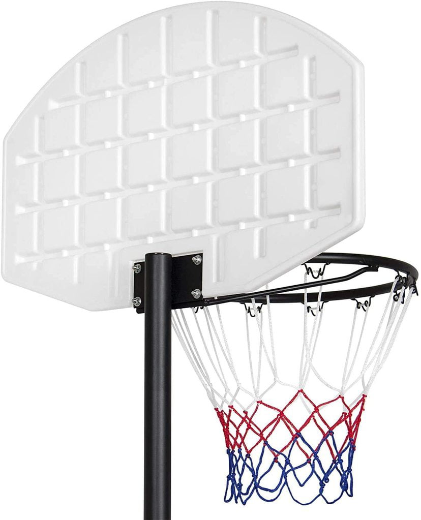 CozyBox Basketball Hoop For Kids - Portable / Height Adjustable (6.5ft - 8ft) Sports Backboard System Stand w/ Wheels Backyard Toy
