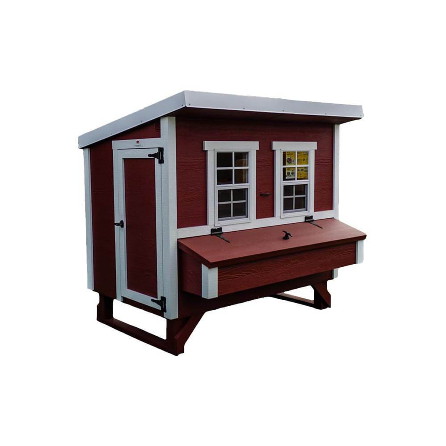 OverEZ Large Poultry Chicken Coop for 15 Chickens with Nesting Boxes， Red