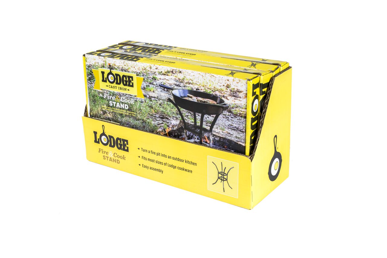 Lodge Fire and Cook Stand, A5-8 Rack, Holds Log Kindling & Most Sized Cookware, camp sites or fire pits