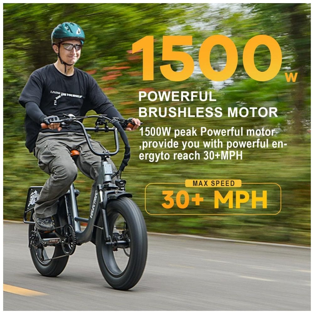 Bicicleta Elétrica EUY para Adultos com Motor de Pico de 1500W, Bateria Removível de 48V 20Ah, Ebike Rápida, Máx. 112Km, 48km/h