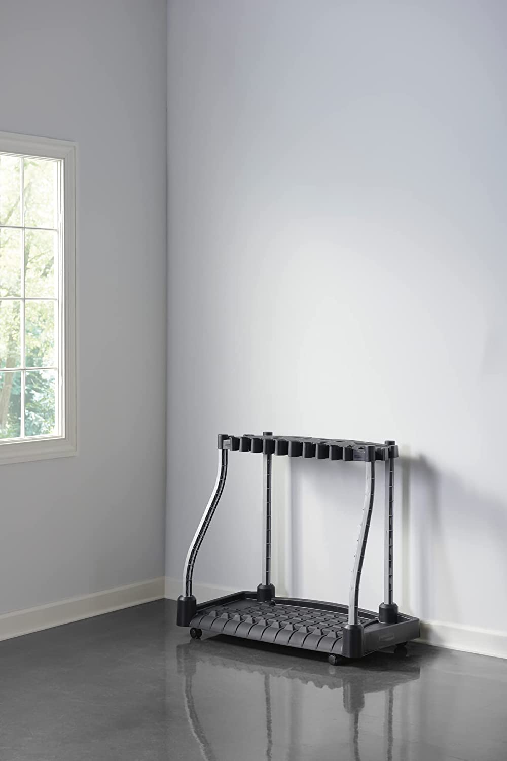 Rubbermaid 2140834 Garage Tool Tower Rack， Organizes up to 40 Long-Handled Tools