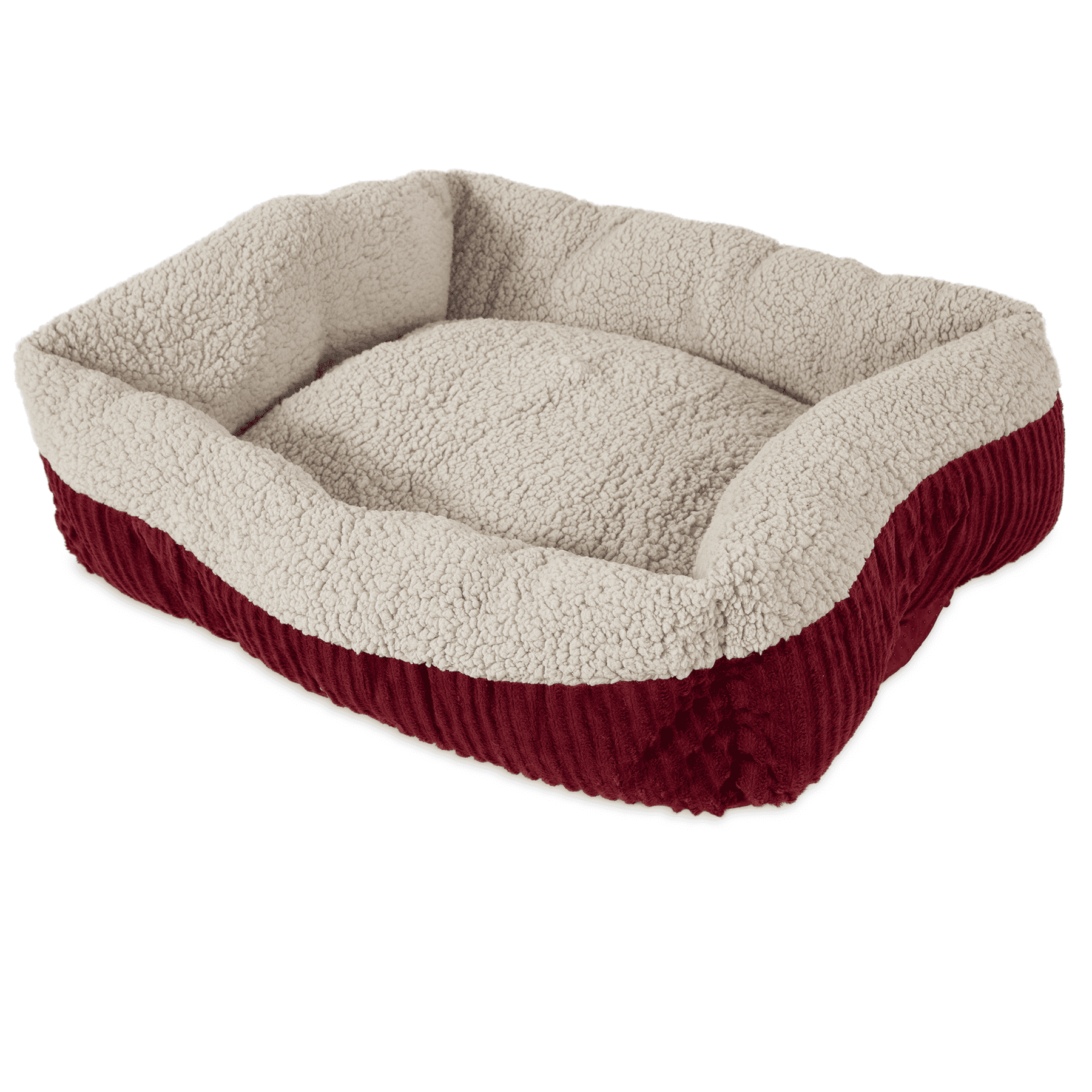 Aspen Pet Rectangular Pet Cat Bed， Red