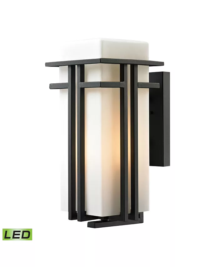Macy's Croftwell Collection 1 light outdoor sconce in Textured Matte Black