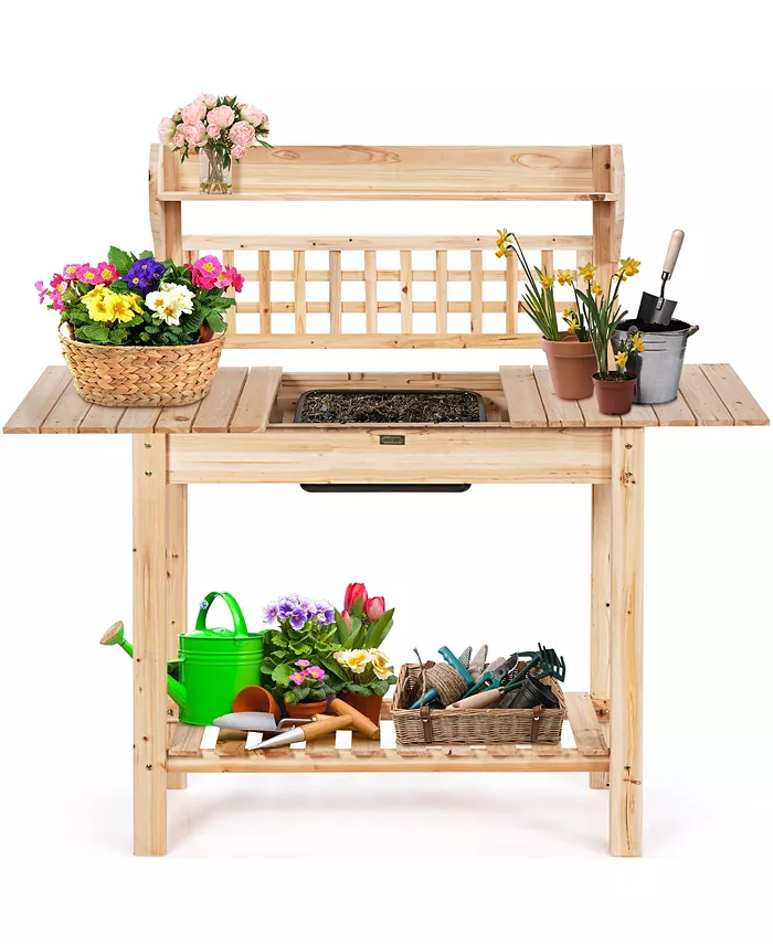 Costway Garden Potting Bench Workstation Table