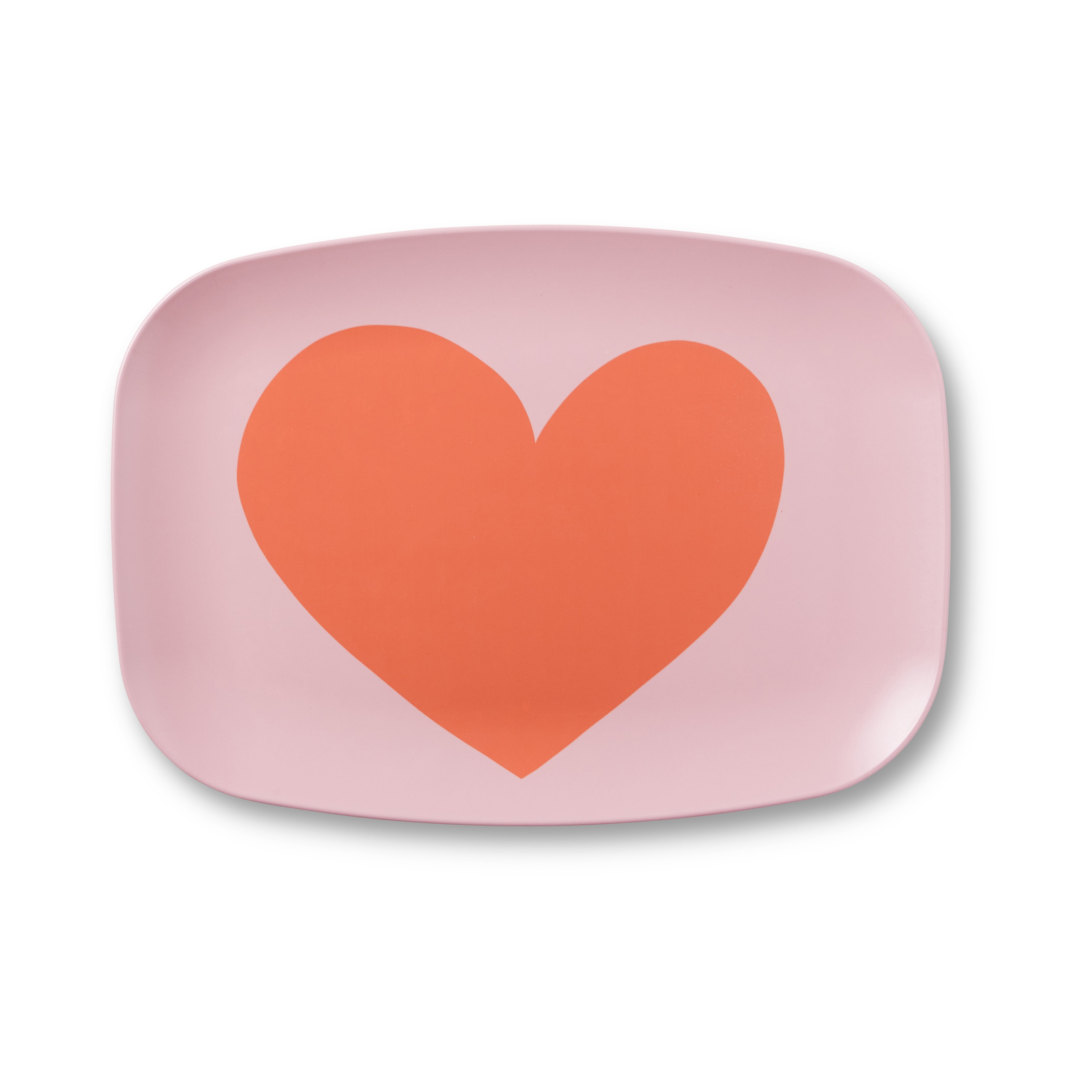 Single Heart Melamine Platter