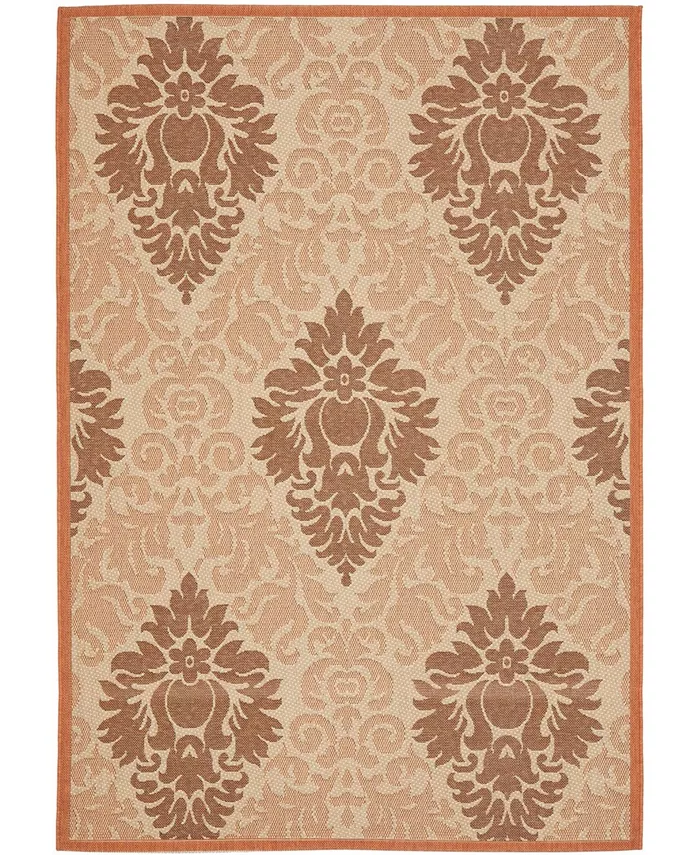 Safavieh Courtyard Cream and Terracotta 4' x 5'7