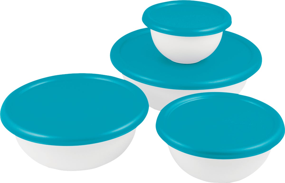 Sterilite 8-Piece Covered Bowl Set White