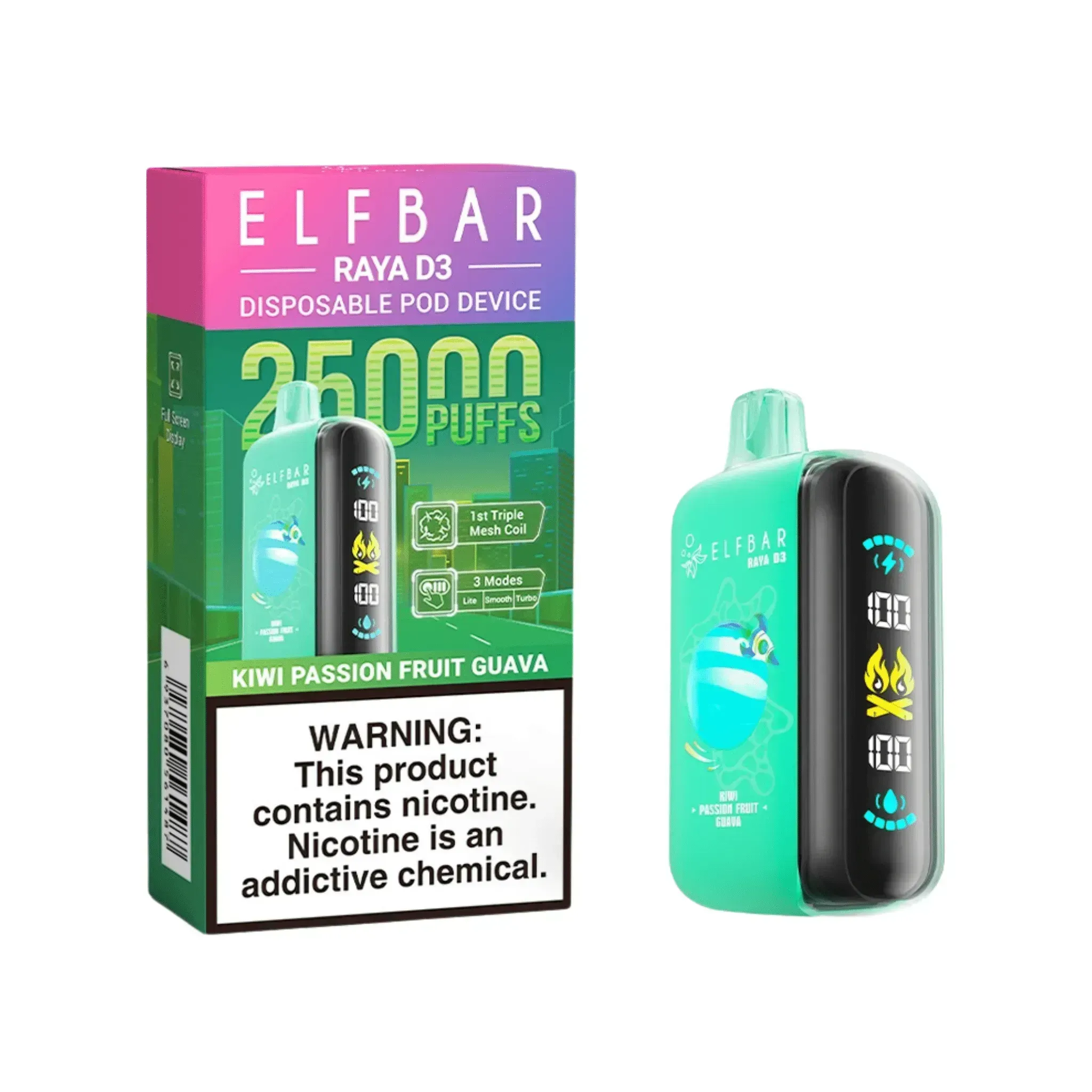 Elf Bar Raya D3 25000 Puffs Disposable Vape – Long-Lasting & Full-Flavour
