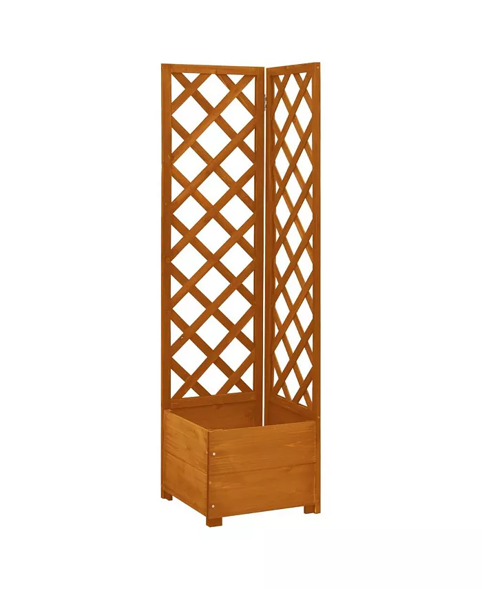vidaXL Corner Trellis Planter Orange 15.7