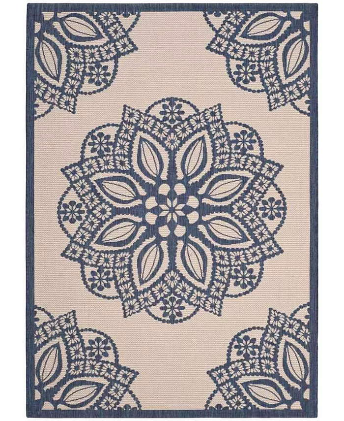 Safavieh Courtyard Beige and Navy 2'4