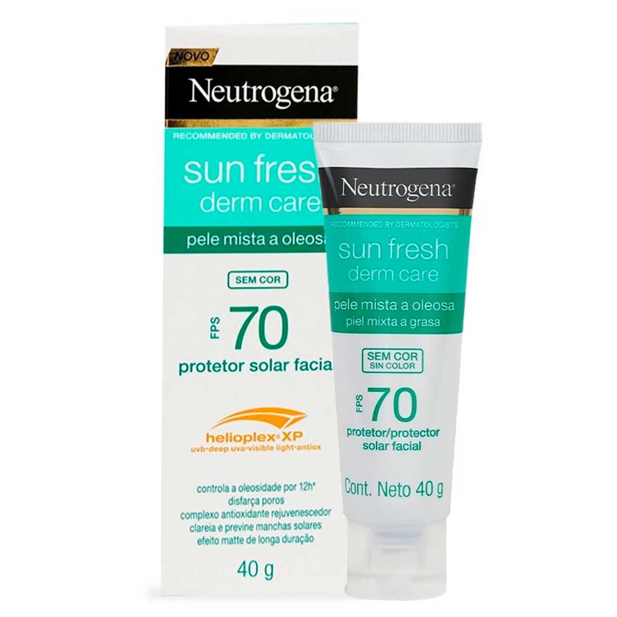 Protetor Solar Facial FPS 70 Neutrogena Sun Fresh Derm Care Sem Cor 40g