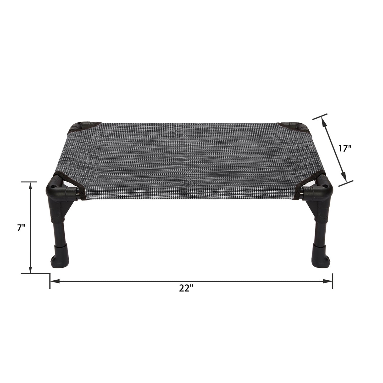 Veehoo Cooling Elevated Dog Bed， Portable Raised Pet Cot with Washable Mesh， Small， Black Silver