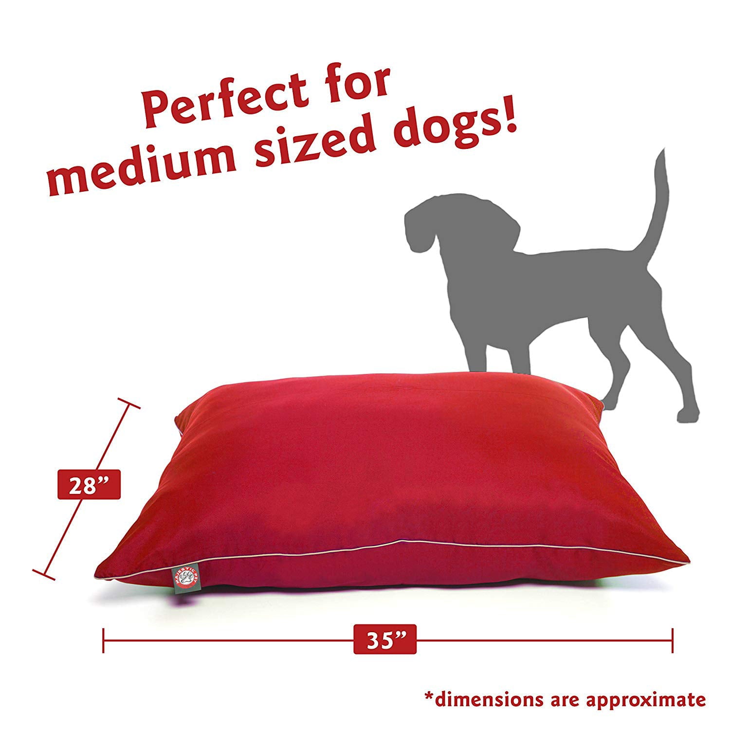 Majestic Pet Super Value Machine Washable Dog Bed， Medium， Red