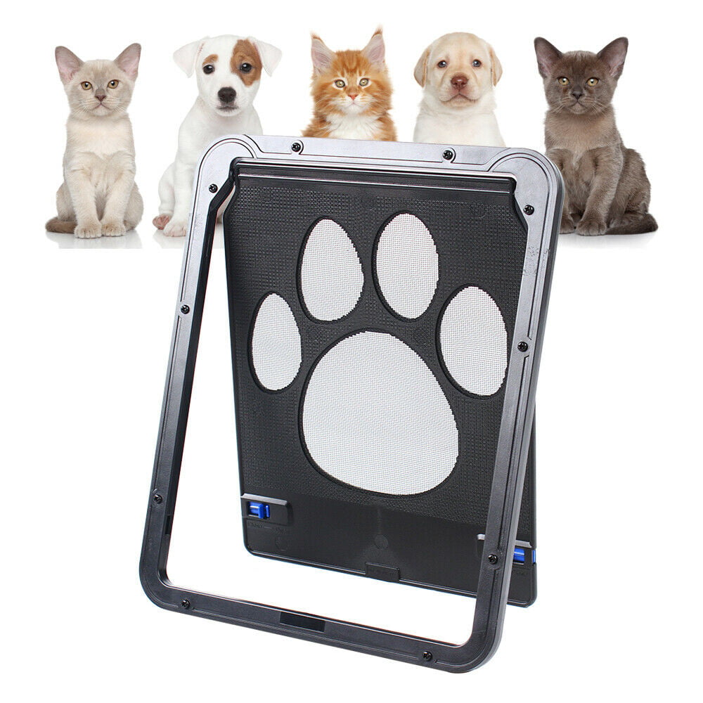 CNCEST 9.45*11.42 inch Pet Cat Puppy Dog Magnetic Lock Safe Anti-Bite Flap Door Animal Gate Large