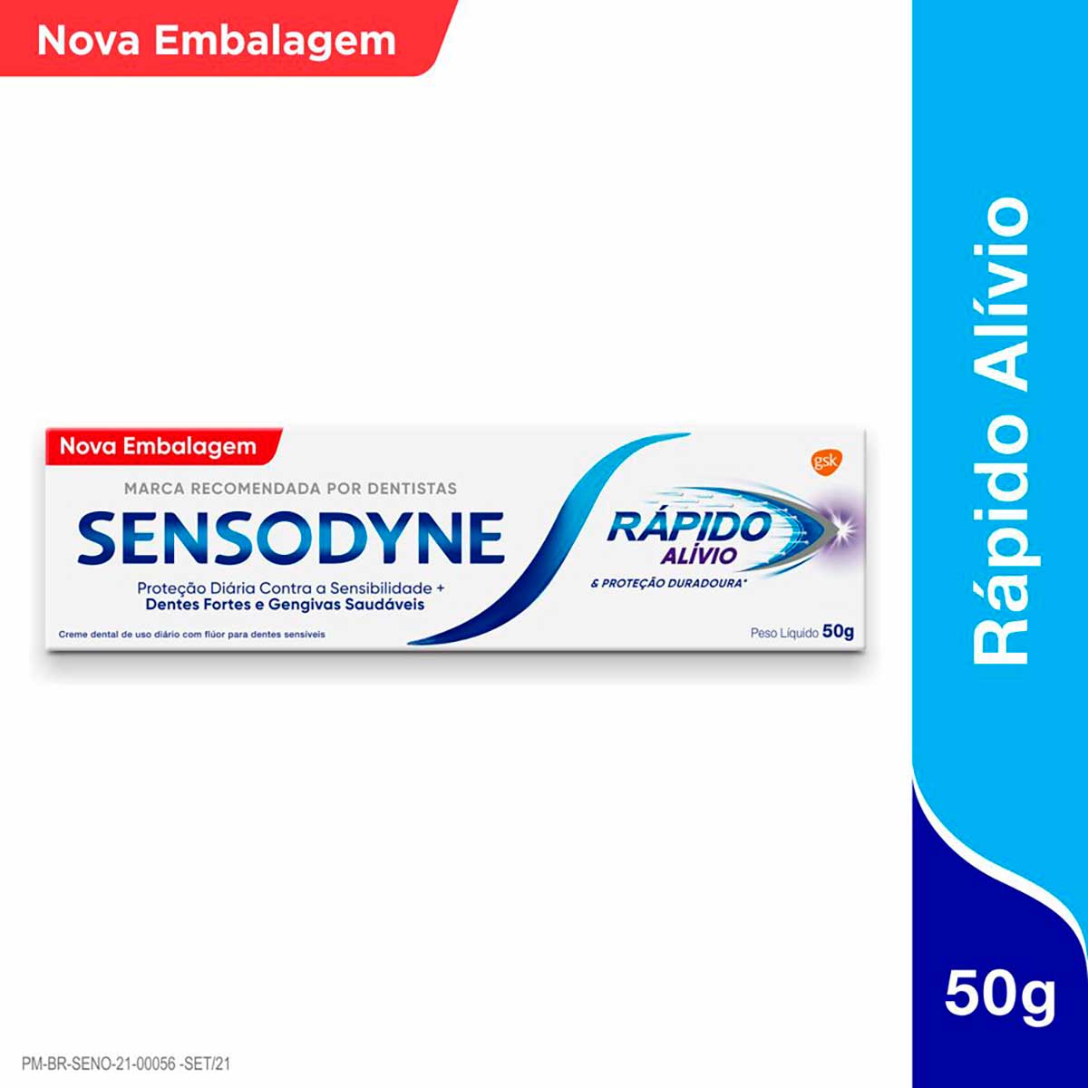 Sensodyne Rapido Alivio Para Dentes Sensiveis em 60 Segundos 50g