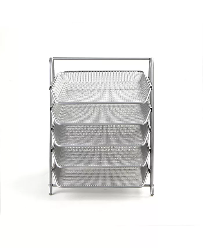 Mind Reader Desk Organizer with 4 Sliding Trays for Letters， Documents， Mail， Files， Paper