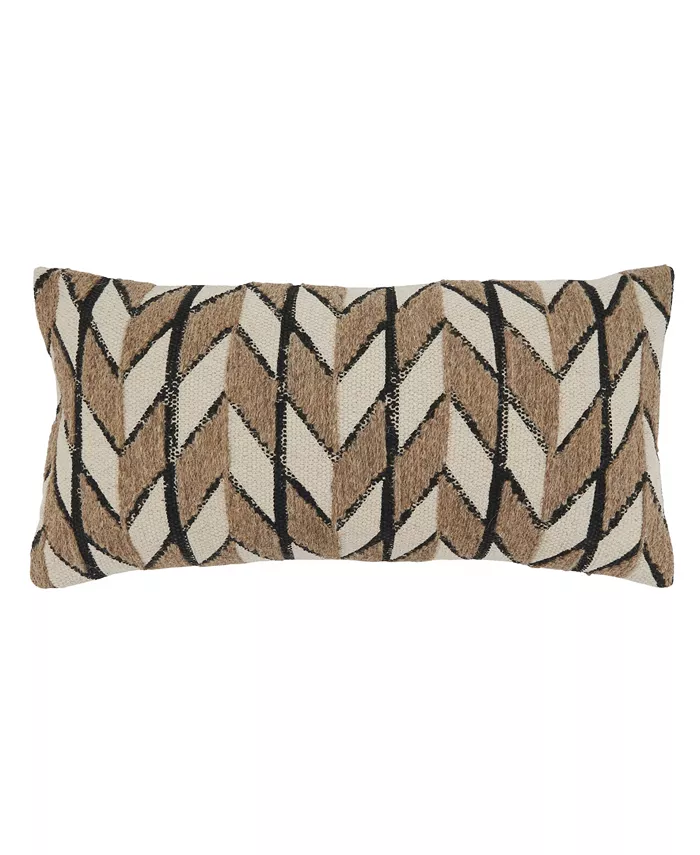 Saro Lifestyle Chevron Embroidered Decorative Pillow， 12