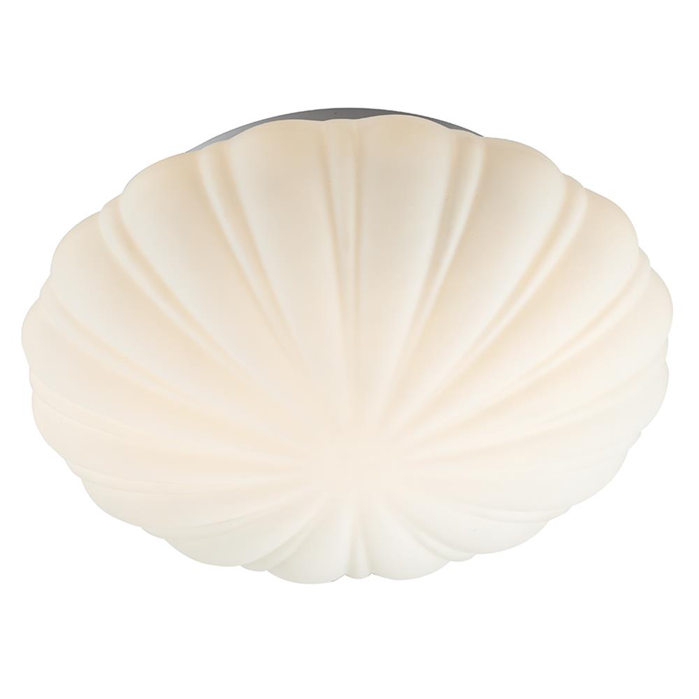 DAR CAF502 Caf Opal White Bathroom 1 Lamp Round Flush Light