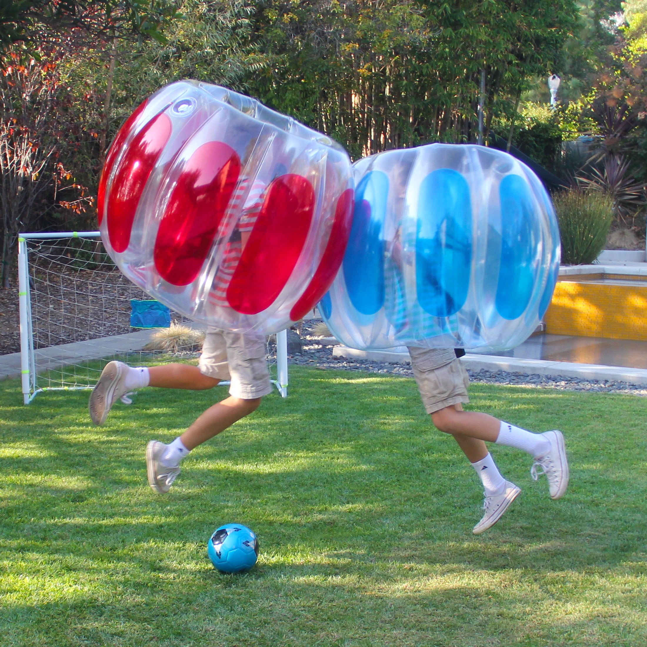 Sportspower Inflatable Thunder Bubble Soccer with Handles for Kids， 2 Pack