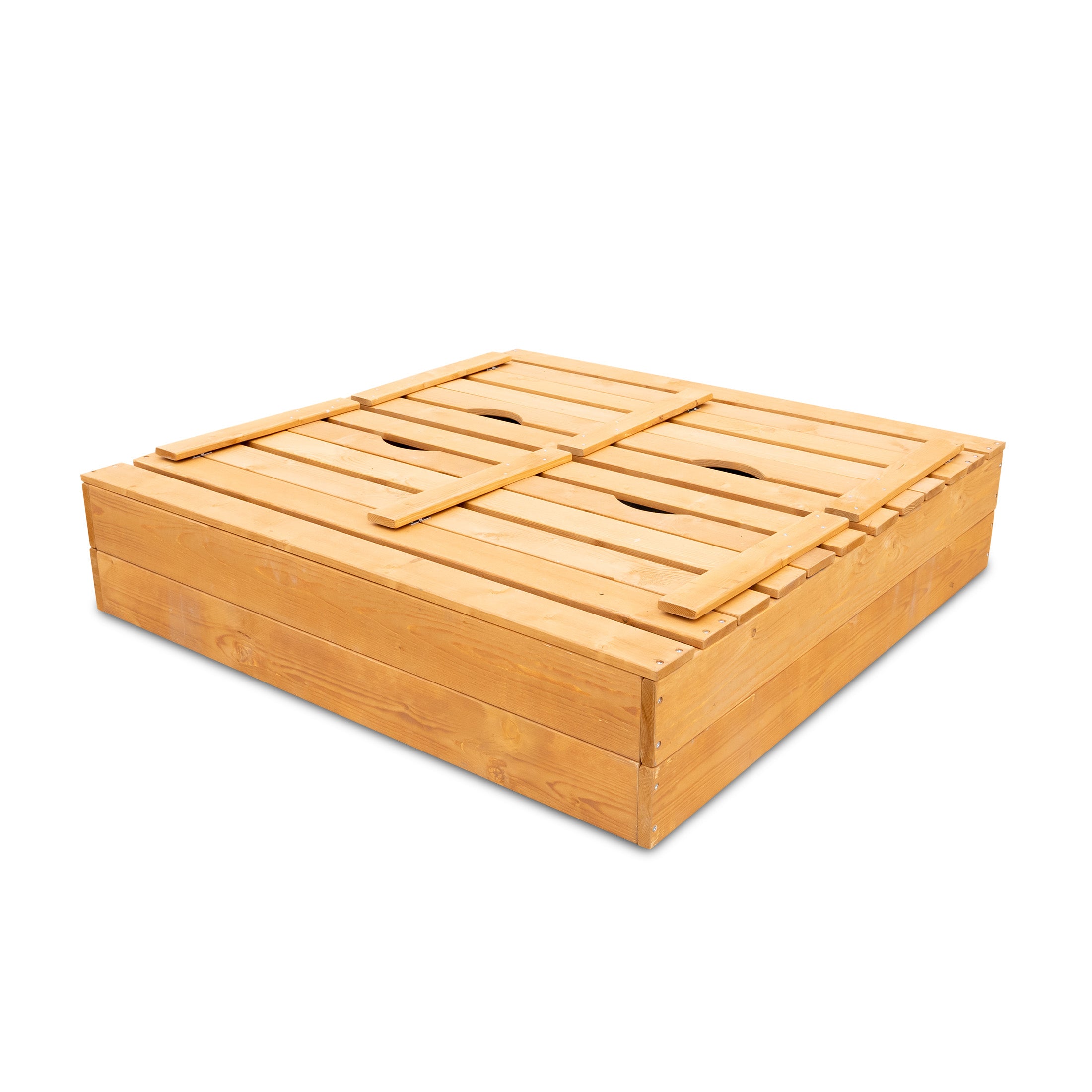 Sportspower 4.2’ x 4’ Rectangular Sandbox with 2 Wooden Bench and Ground Liner