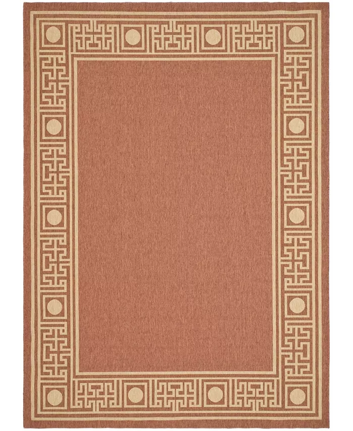 Safavieh Courtyard Rust and Sand 8' x 11' Outdoor Area Rug