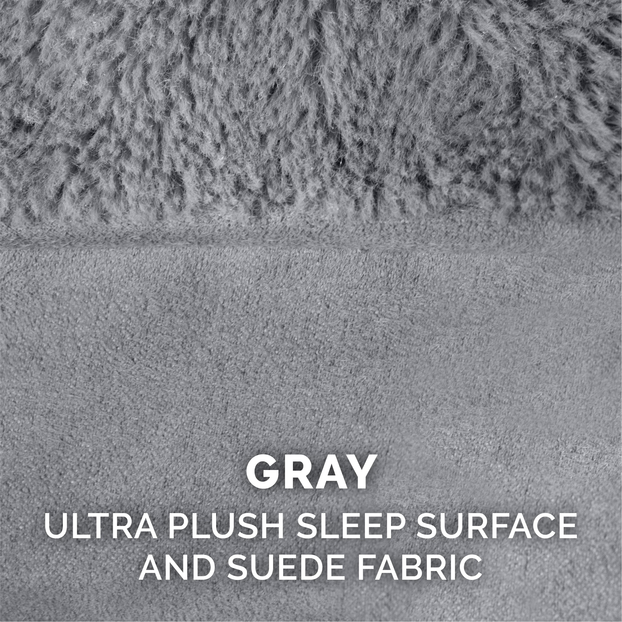 FurHaven Pet Products | Orthopedic Plush and Suede Sofa Pet Bed for Dogs and Cats， Gray， Jumbo