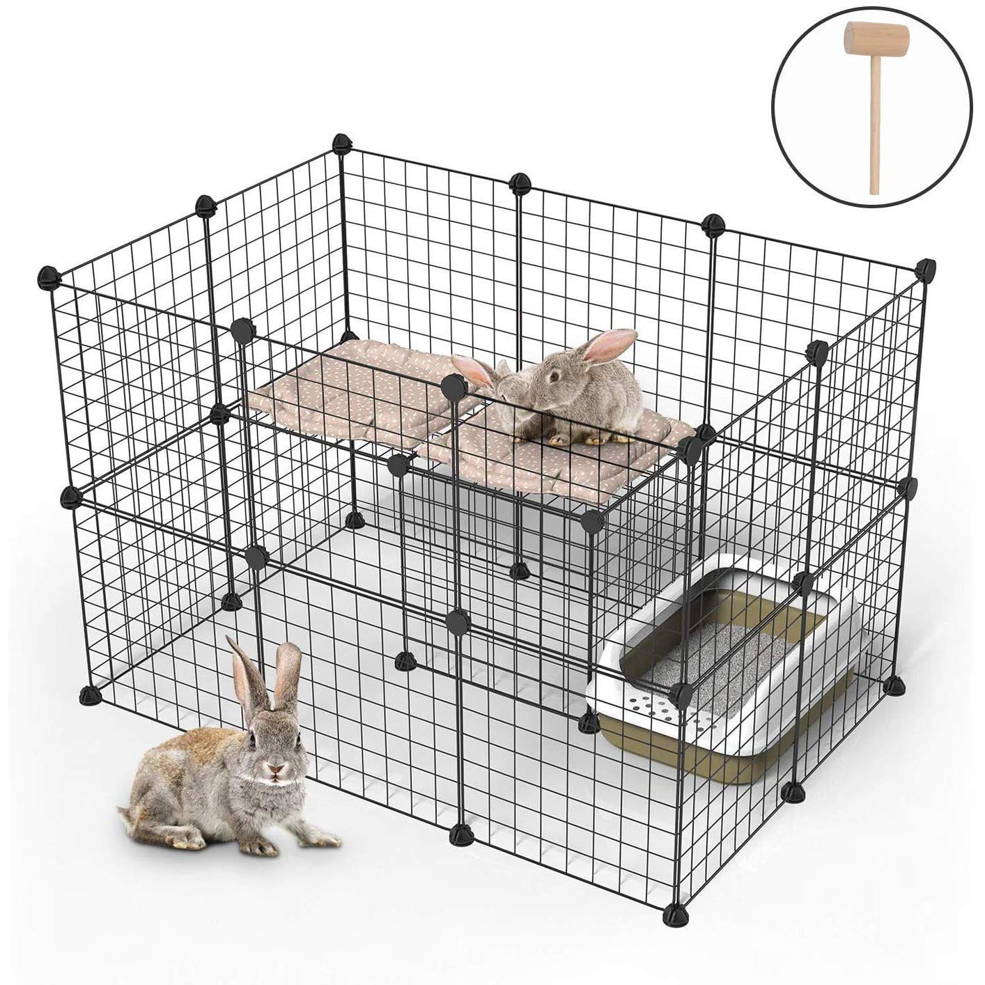 GoDecor Pet Playpen Indoor Foldable Metal Dog Playpens， Black
