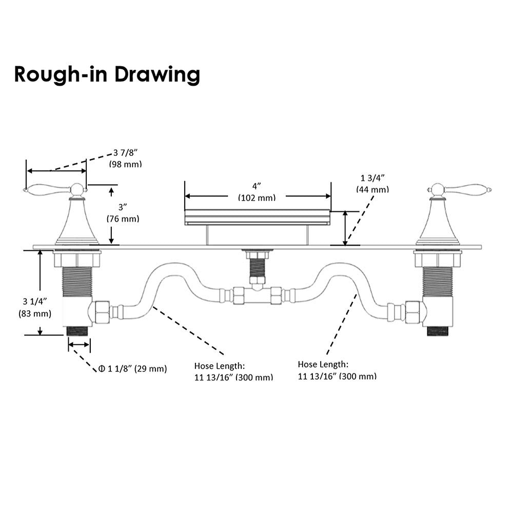 Yescom 2-handle Widespread Bathtub Faucet Finish Color Opt