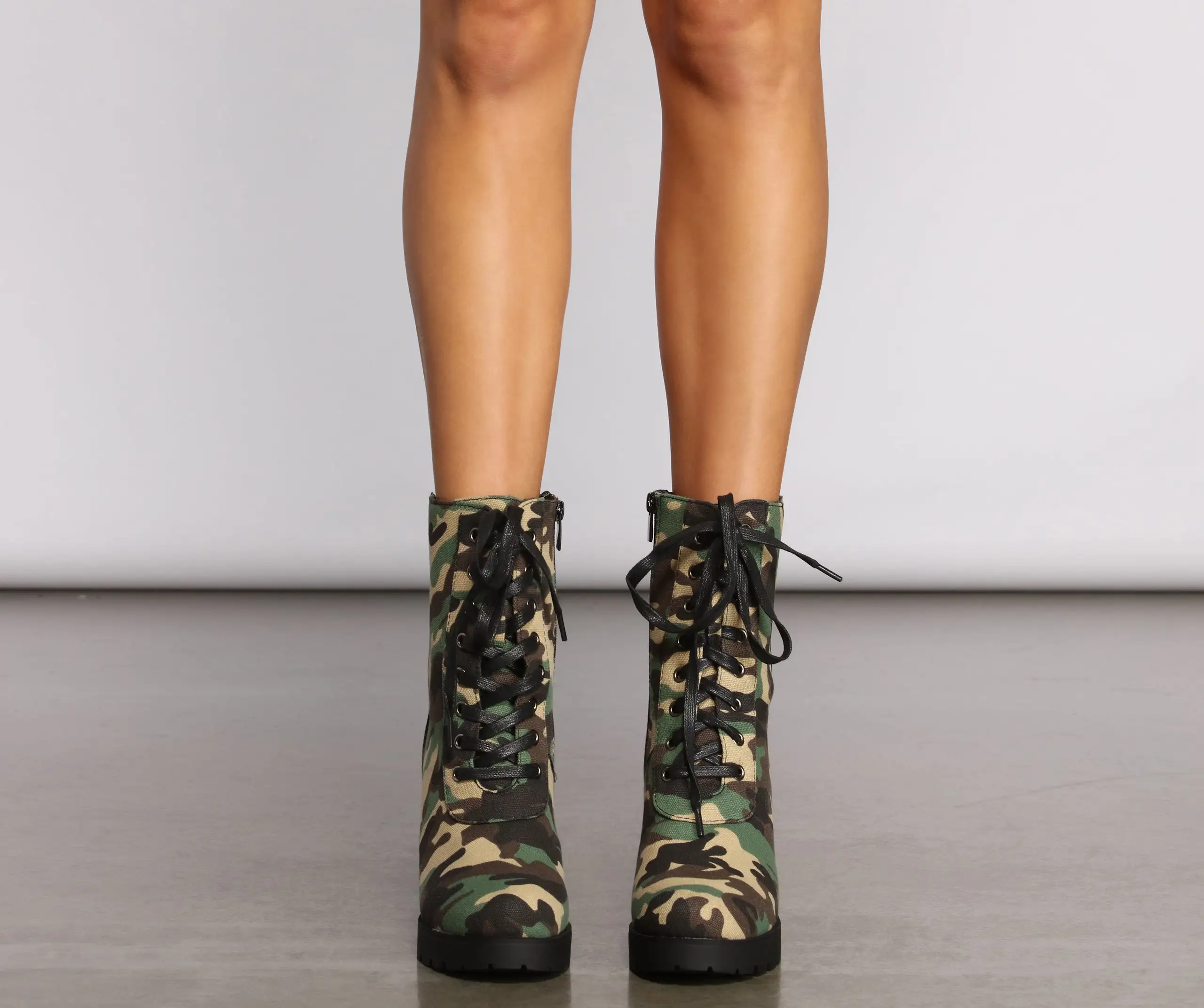 Step Up Camo Lug Sole Booties
