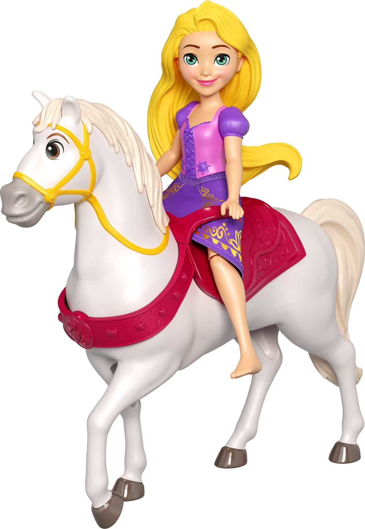 Disney Princess Rapunzel Small Doll and Maximus Horse with Saddle, from Disney Movie Tangled
