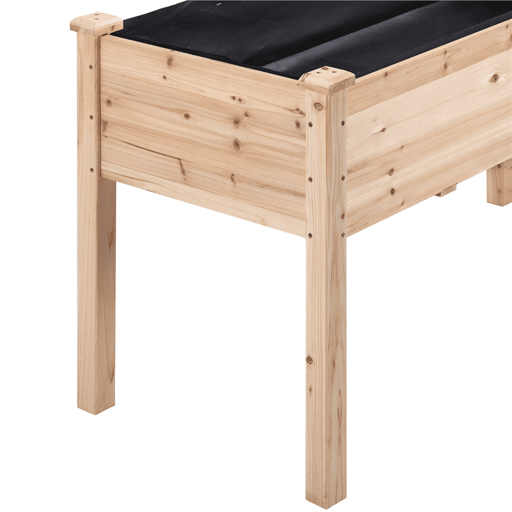 Easyfashion Rectangle Fir Wood Garden Bed Raised Planters, Wood