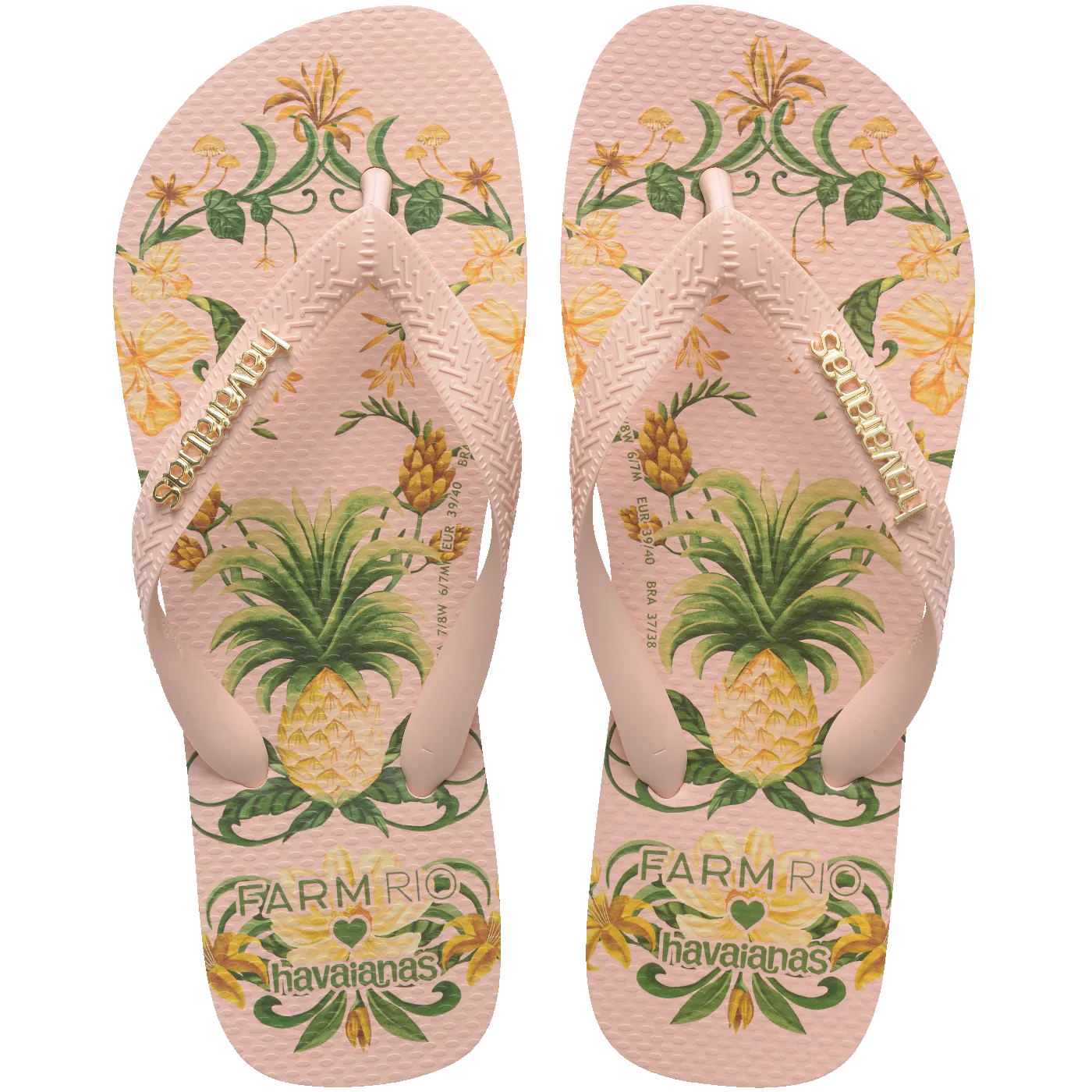 Chinelo Havaianas Farm Beleza de Abacaxi