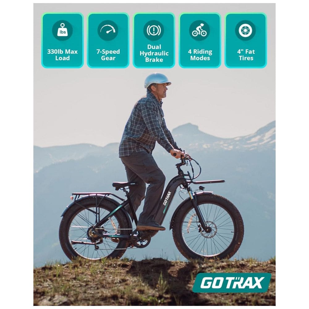 Bicicleta Elétrica Dobrável Gotrax com Pedalassistência com Bateria de 48V, Potência de Pico de 500W, Bicicleta Elétrica para Adulto