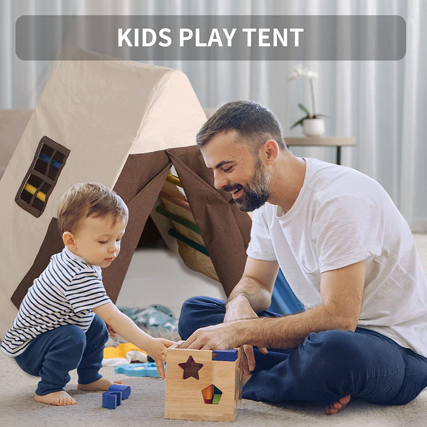 Large Climbing Triangle Set for Kids and Toddlers， Foldable Indoor Triangle Climber with Ramp and Climbing Arch