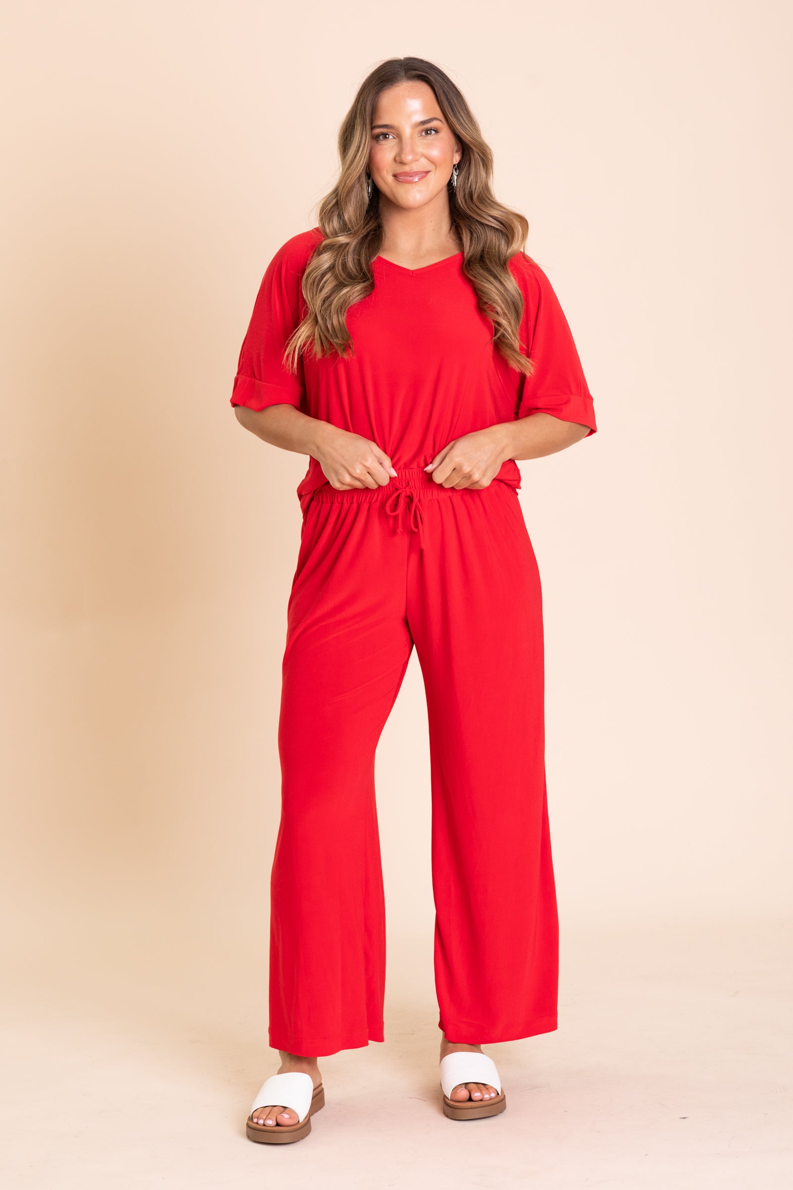 Short Sleeve And Pants Wrinkle Free Set