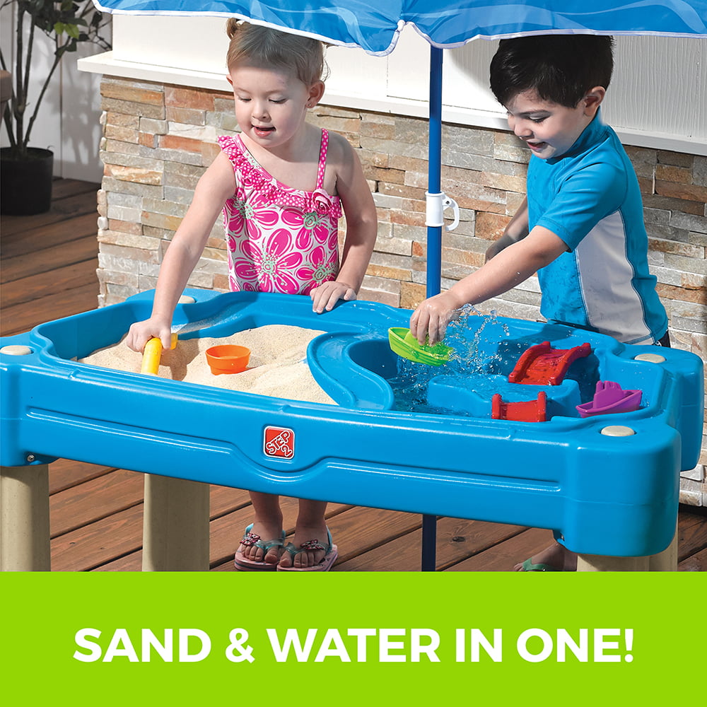 Cascading Cove Toddler Sandbox Water Table Cover and Umbrella