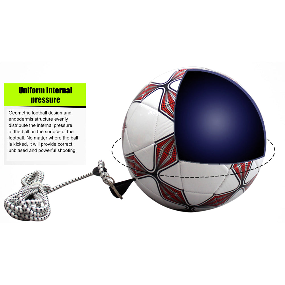 Soccer Ball with Rope Auxiliary Children Training Kick Back Football (Red)