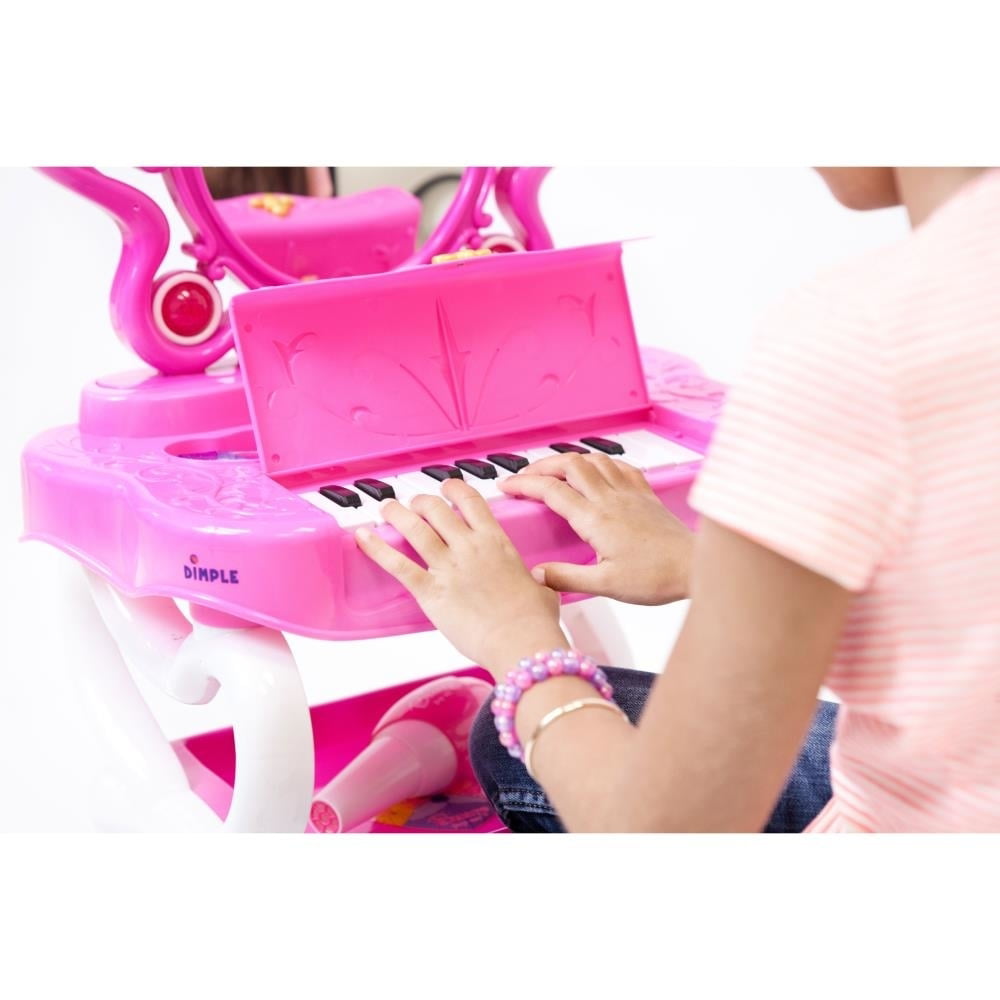 Princess Vanity Set with 16 Fashion & Makeup Accessories, Functional Piano Keyboard & Flashing Lights by Dimple
