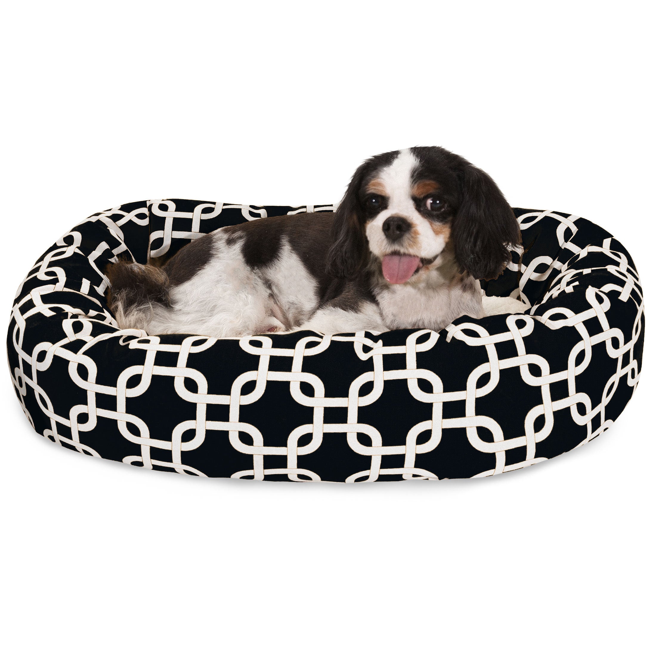 Majestic Pet | Links Sherpa Bagel Pet Bed For Dogs， Black， Small